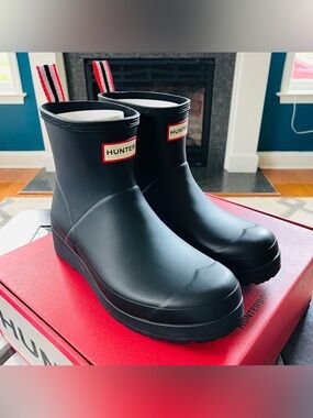 Hunter Original Women's Play Short Rain Boots- Black WFS2020RMA